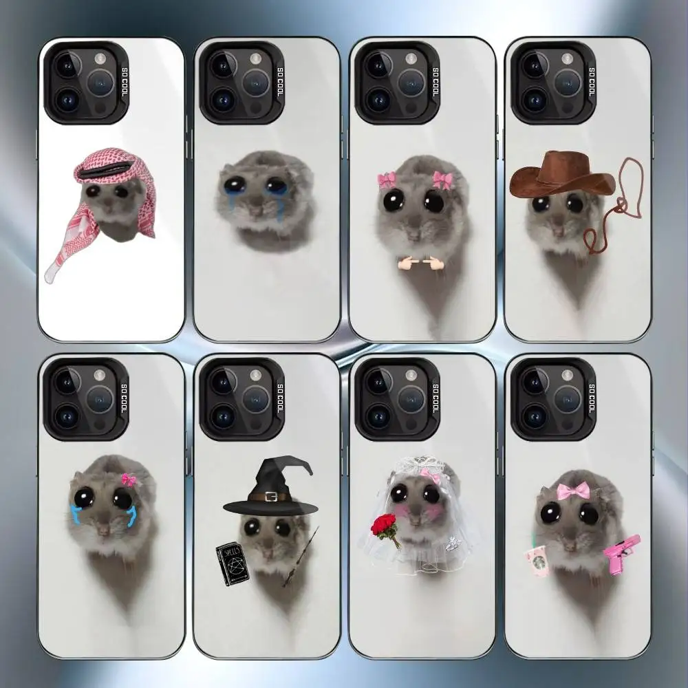 

Sad Hamster Meme Phone Case For iPhone17,16,15,14,13,12,11 Plus,Pro Max Black Candy Matte Shockproof Cover