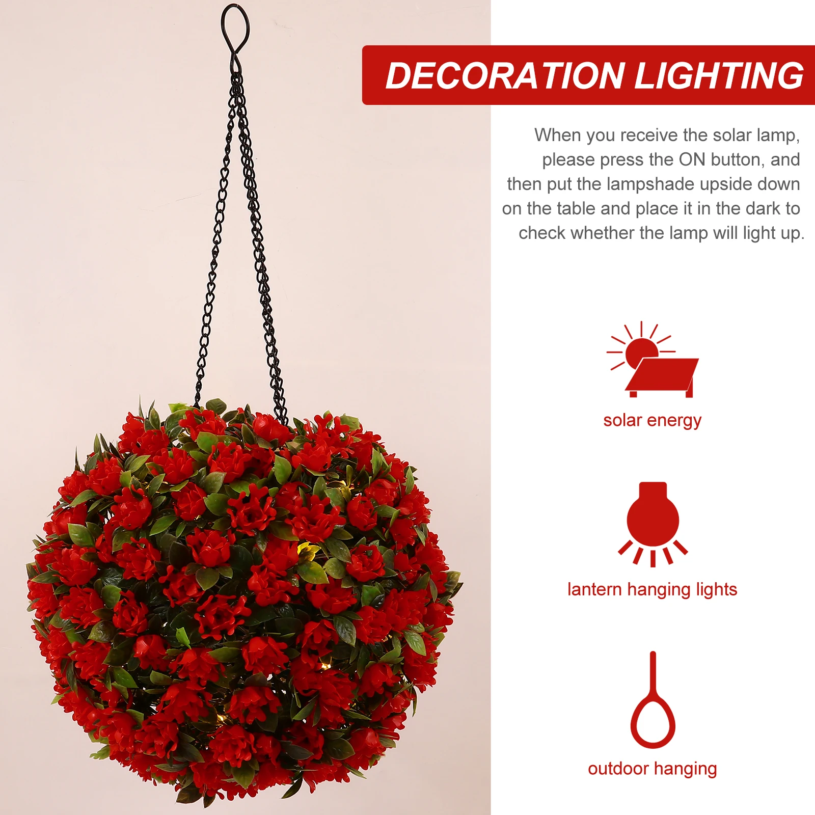 

1pc Flower Ball Color LED Outdoor Hanging Garden Decorative Led Solar Lamp Villa Party Lawn Solar Outdoor Decorative Lamp Lights