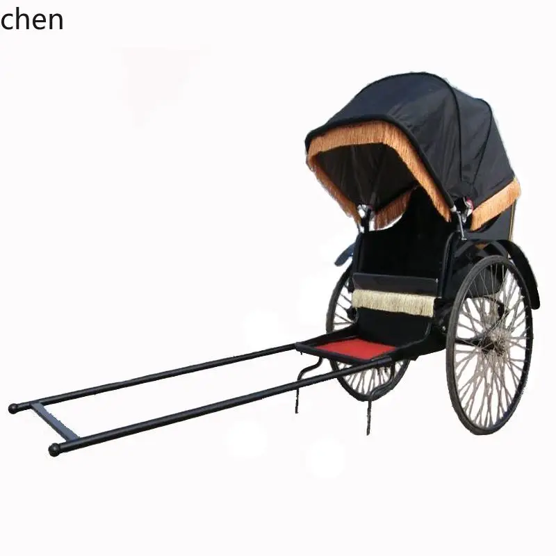 

LXC Rideable Rickshaw Wedding Decoration Vintage Props Community Iron Art Yellow Rickshaw Scenic Area Rental
