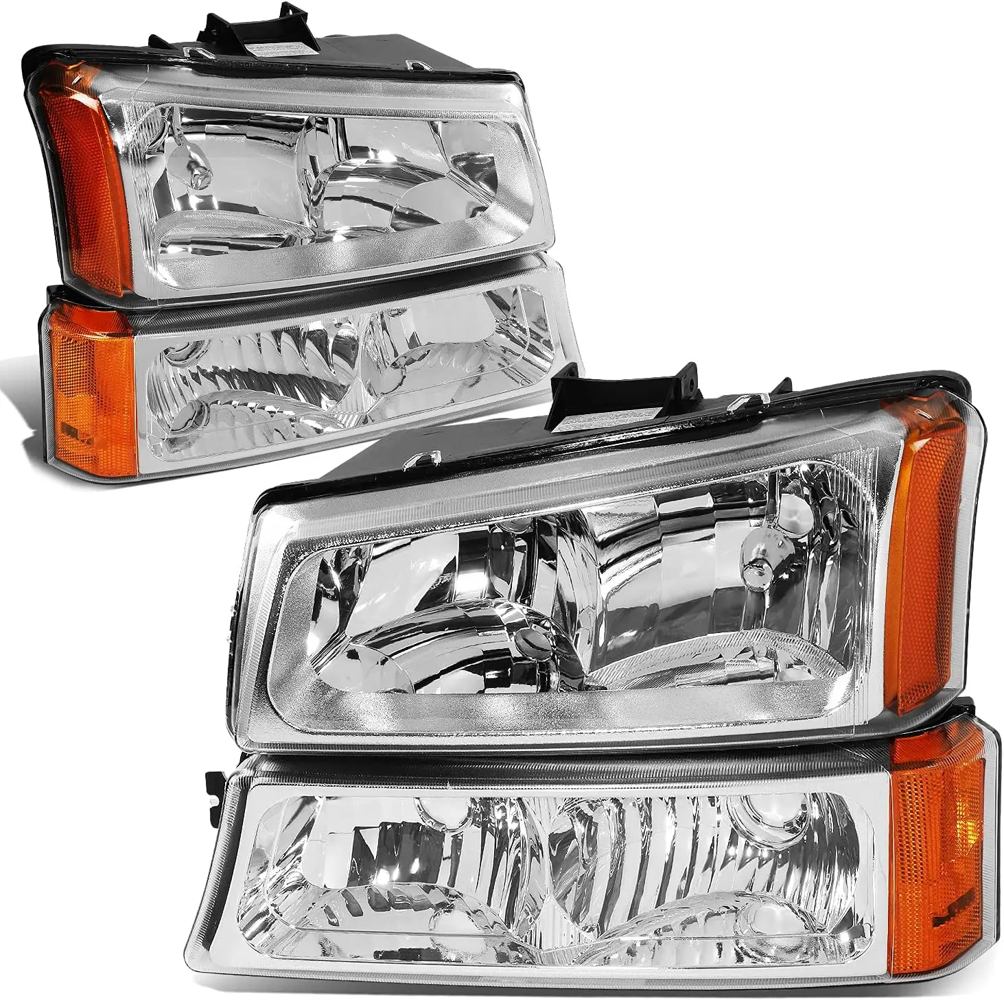 

Pair Headlight Assembly Compatible with 2003-2006 Chevy Silverado 1500 2500 3500 1500 HD 2500 HD Avalanche 1500 2500