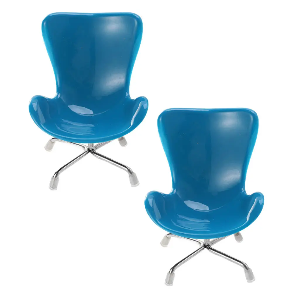 

2Pcs Mini Computer Chair Plastic Miniature House Accessory for Bedroom Living Room Decor Simulation Small Furniture Collection
