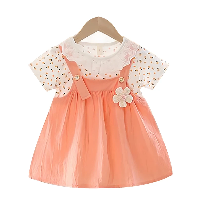 Summer Baby Girl Dress Sweet Casual Baby Dress Flower Print Bow Toddler Girl Clothing Birthday Princess Dress Infant Outifit