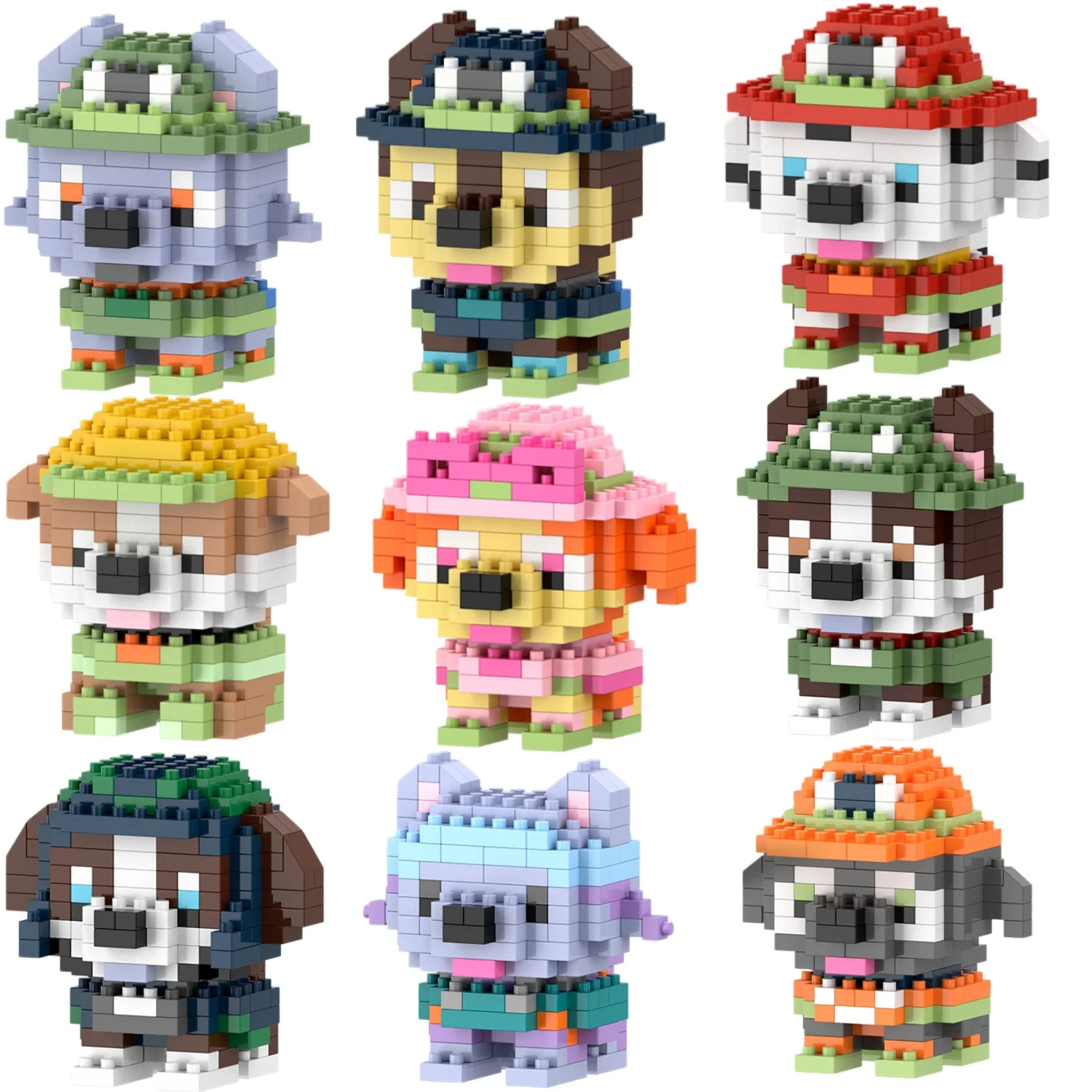 6 cm hohe Partikelbausteine, Montagespielzeug, Mini-Desktop-Ornamente, Raumdekoration, Halloween, Weihnachten, Anime, Cartoon, Kawaii