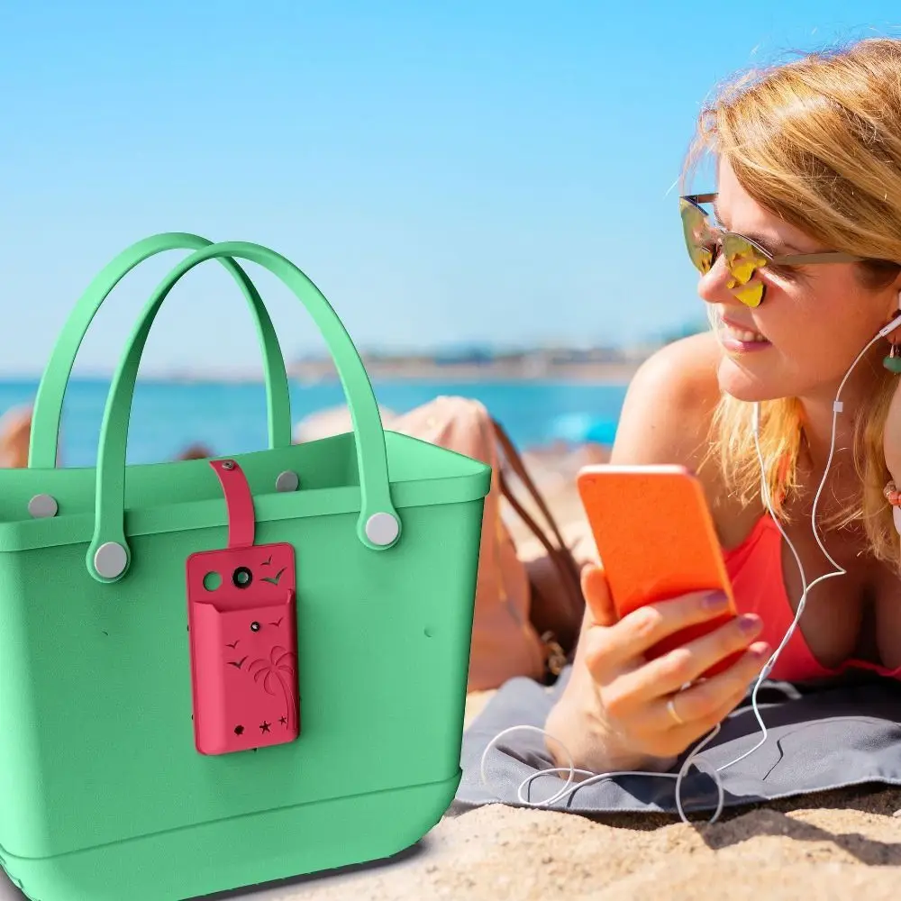 

Storage Phone Case Beach Bag Phone Holder Silicone Tote Bags Accessories EVA Hole Phone Bag Soft Phone Accessories for Bogg Bag