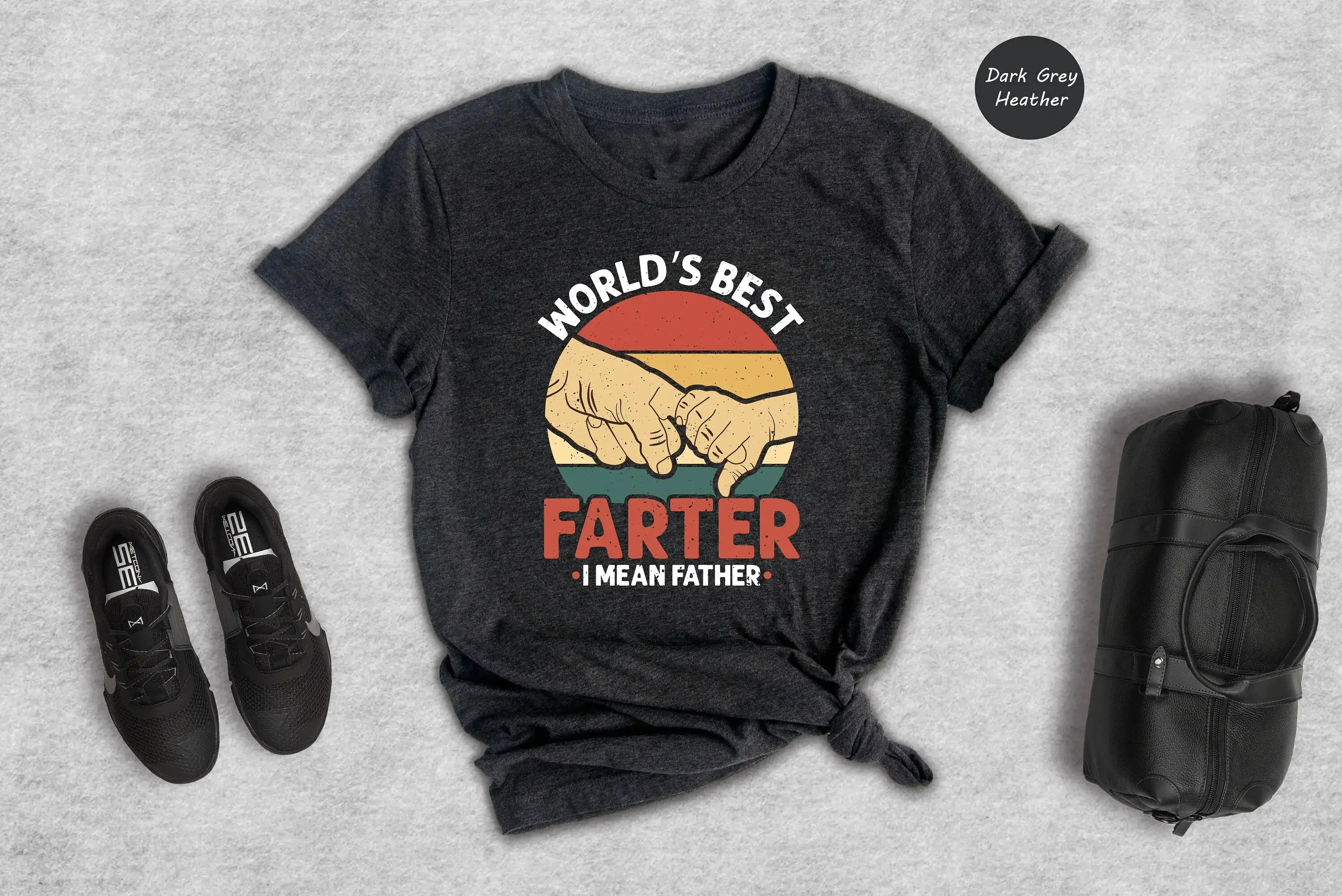 La mejor camiseta del mundo con la frase 'I Mean Father', regalo retro para el Día del Padre, divertido regalo de cumpleaños para papá