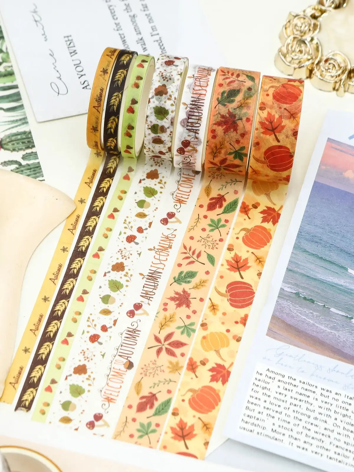 18 Rollen, Pflanzen- und Blumen-Washi-Tape mit Vier-Jahreszeiten-Motiv für Feiertags-DIY-Fotoalben, Grußkarten, Geschenkboxen, exquisite Dekoration