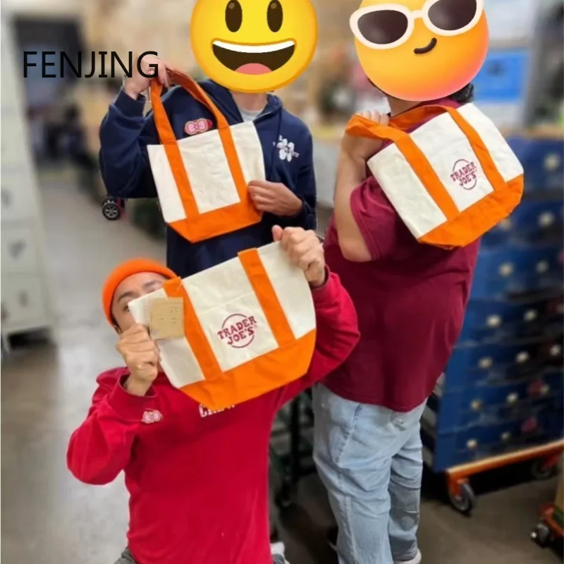 حقيبة تسوق قماشية عصرية، حقيبة يد بخياطة ملونة، حقيبة كتف بسيطة وناعمة ومريحة، حقيبة غداء للتخزين صديقة للبيئة #6