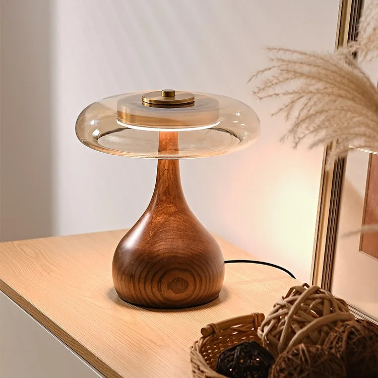 

American Vintage Desk Lamp Luxury Designer for Living Room Study Bedroom Bedside Lamp Brass Glass Ambient Desk Lamp Room Decor