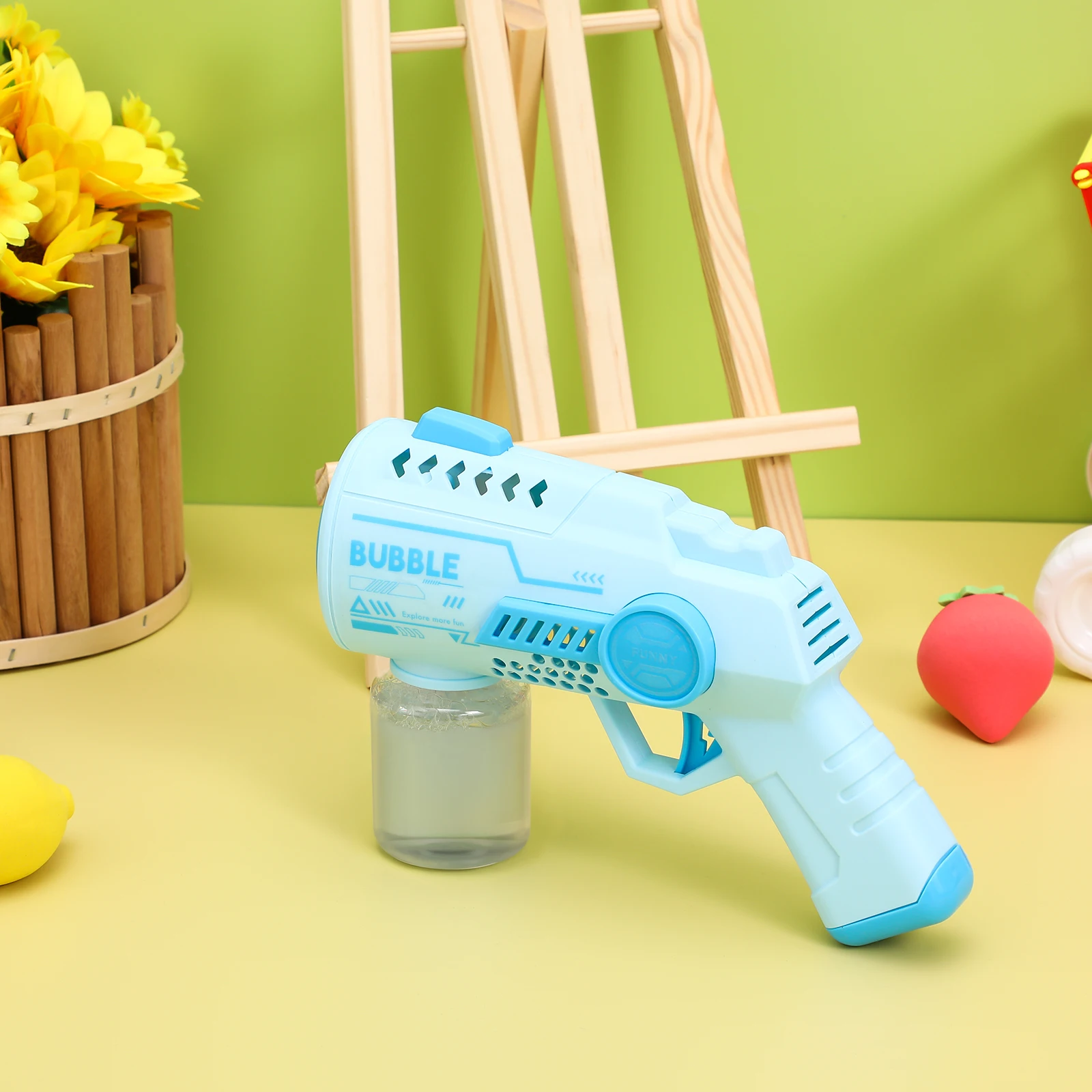 Máquina automática de burbujas para niños y adultos, forma cuadrada, diseño atractivo, portátil, ligero, cumpleaños, bodas