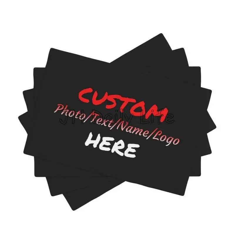 Benutzerdefinierte Tischsets mit Bildantext, 4er-Set, personalisierte Foto-Tischsets für Esstische, 30,5 x 45,7 cm, rutschfeste Tischsets aus Leinen