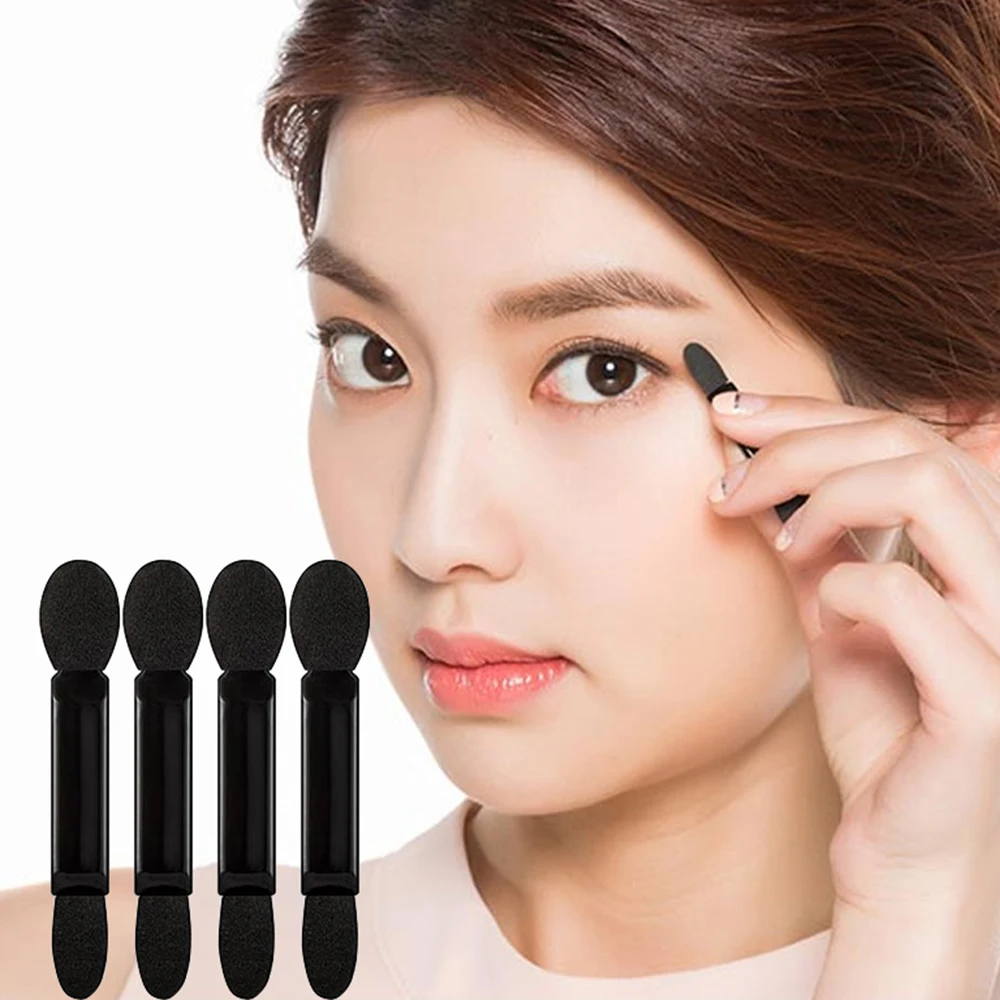 10/50PCS Double-ended Sponge Sticks Portable Eye Shadow Eyeliner Lip Makeup Sponge Applicators Disposable Cosmetic Makeup Tools