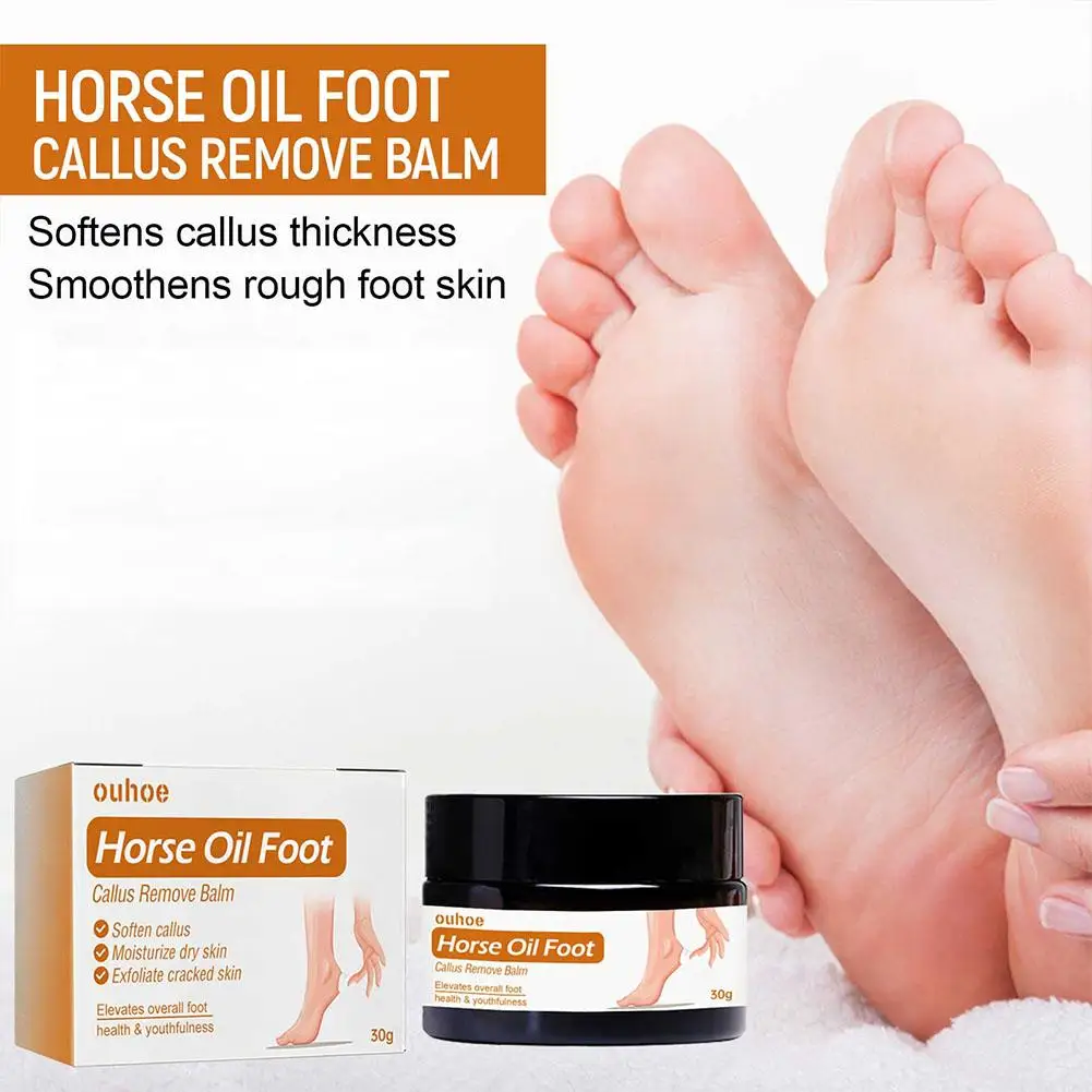 Crème anti-fissure pour les pieds, réparation fissurée du talon, fréquence de l'huile de cheval, soin de la peau lisse, callosités des pieds, élimination anti-séchage des mains, 30g, Sk D4d4