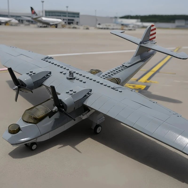 Pby-5a Katarina Seaplane Building Block Model Kit Military Aircraft Toy Exquisite Assembly Collection Ornament Birthday Gift