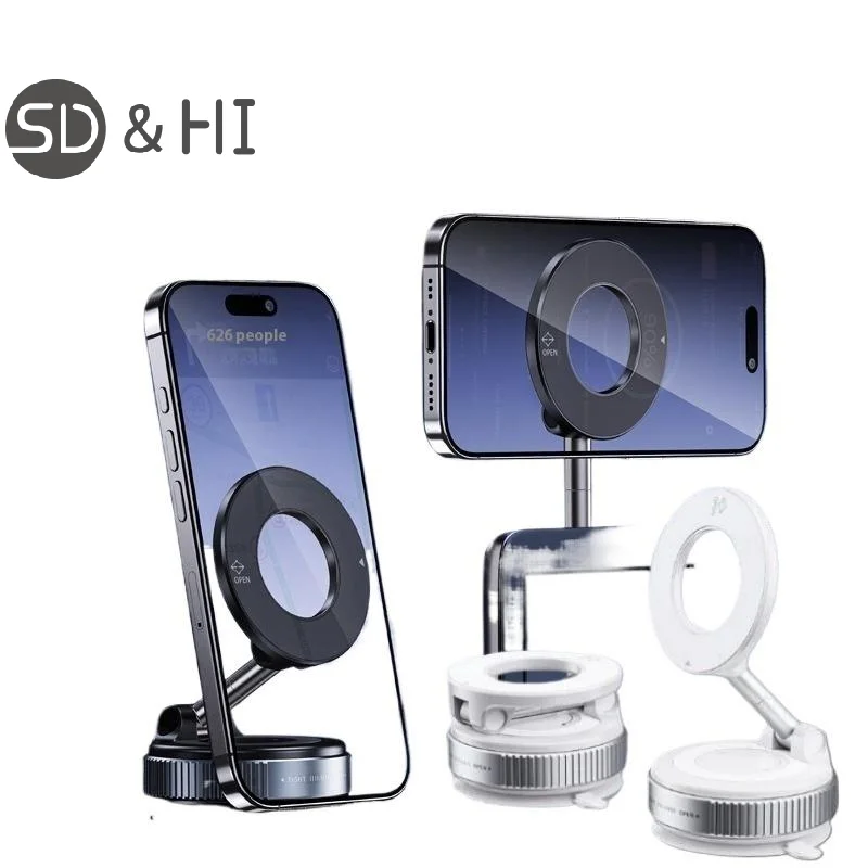 1 Piece Foldable Suction Cup And MagSafe Car Phone Holder Mount Compatible For Phone 12/13/14/15/16 Pro/Max DIY Accessories