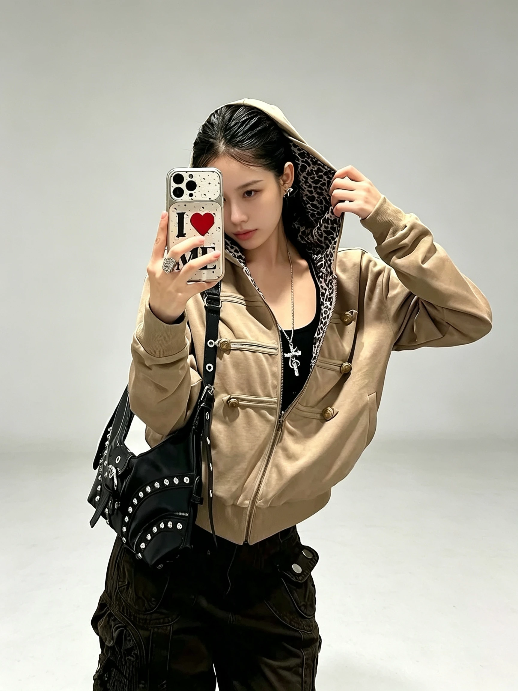 Retro American Napoleon Short Double-Sided Wear Women's Jacket Autumn New Style Slim Fit Hooded Open Cardigan Shoulder-Length...