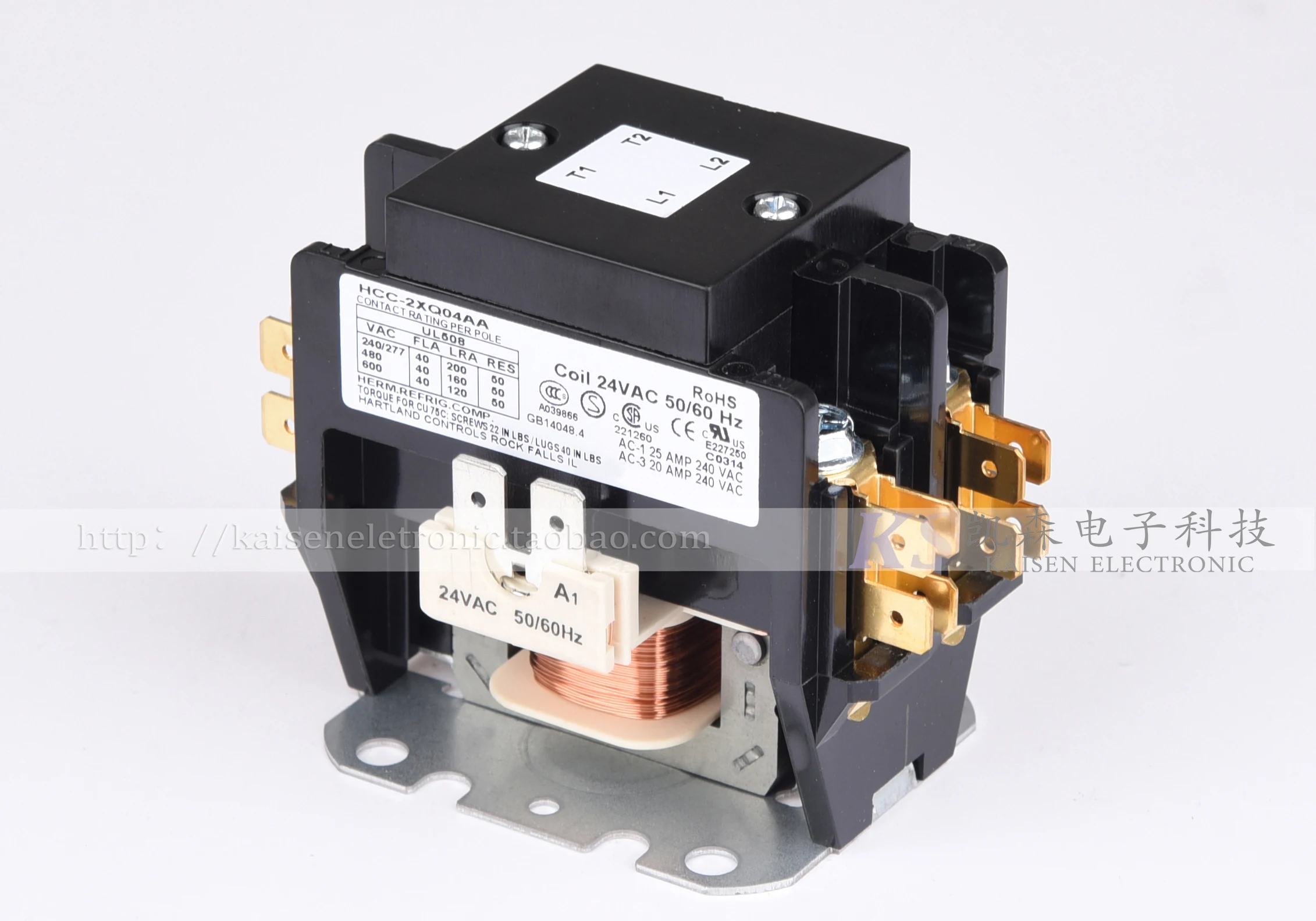 Coil voltage 24VAC 40A HCC-2XQ04AA bipolar bipolar UL CUL CCC AC contactor