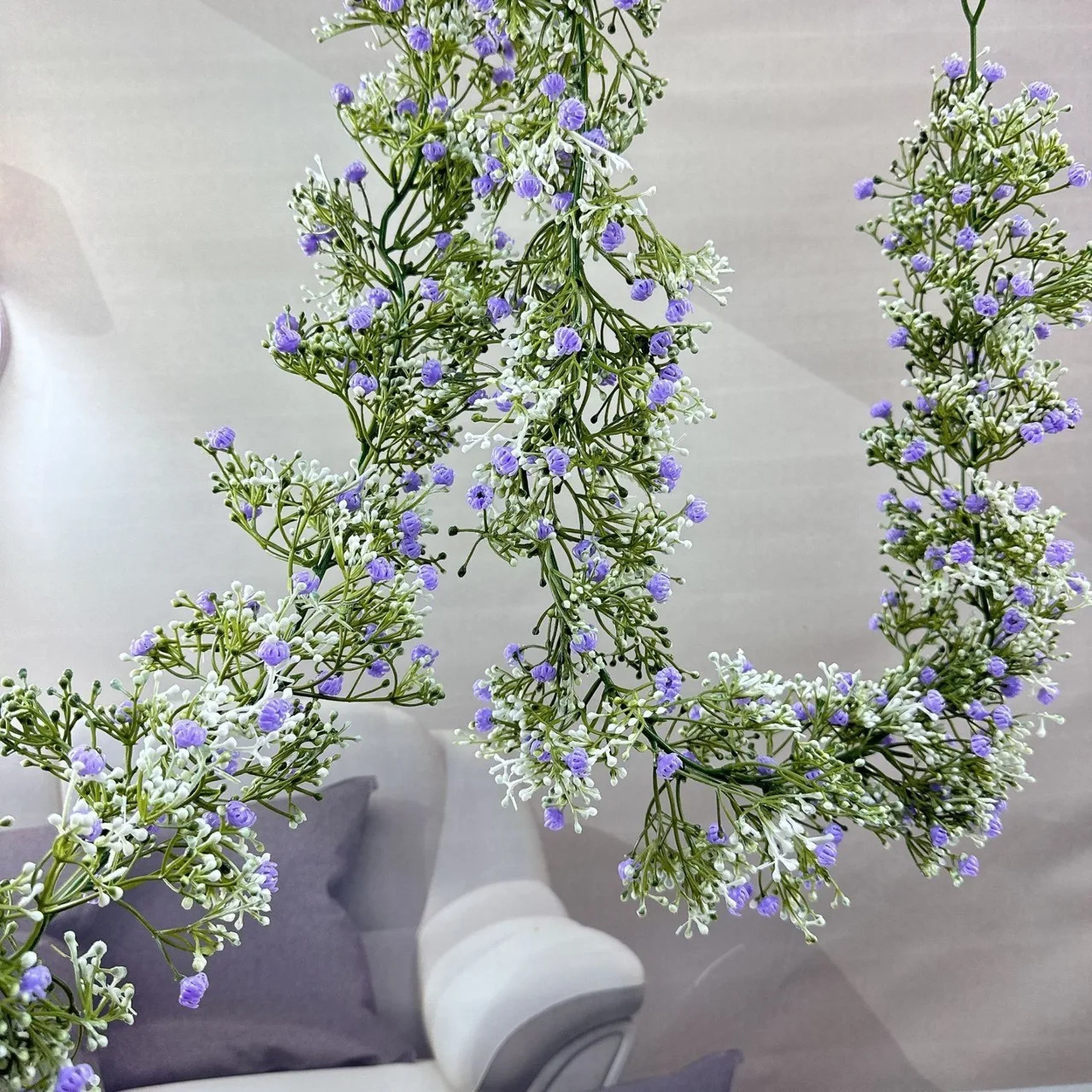 178 cm Künstliche Schleierkraut-Blumen-Ranke für Weihnachtsdekorationen, Neujahr, Heimdekoration, Treppenlayout, Party, Hochzeitsbogen-Dekor – Detail 2