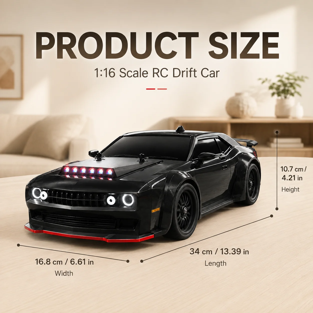 ZNLYRION Remote Control RC Drift CarToy SG216MAX 4WD 1:16 Scale 2.4G Brushless Racing Car With LED Lights for Adults