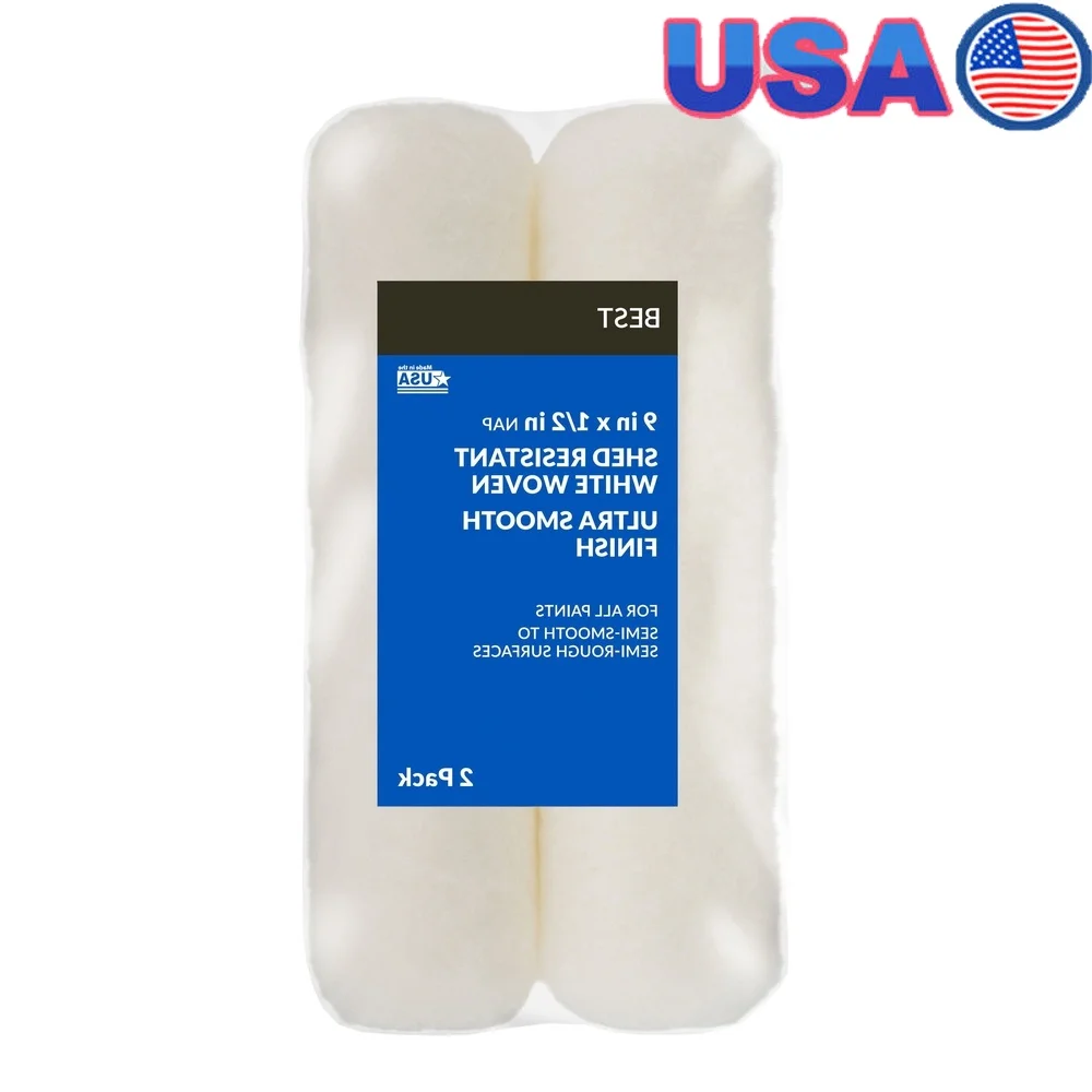 

Тканый валик 9 дюймов, 2 упаковки, безворсовый аппликатор для краски из полиэстера, гладкая даже отделка на стенах, потолках, краски High-Sheen