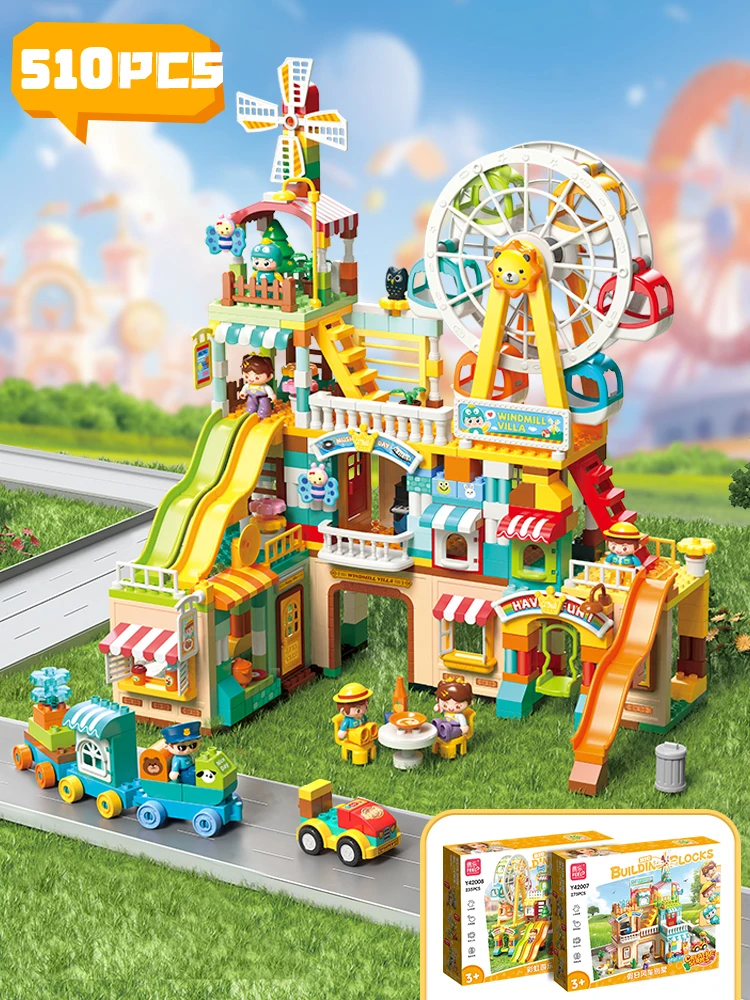 

Large Building Blocks: Police & Fire Truck Toys, City Series STEM Learning for Toddlers Age 1-2 3-5, Gift for Boys Girls