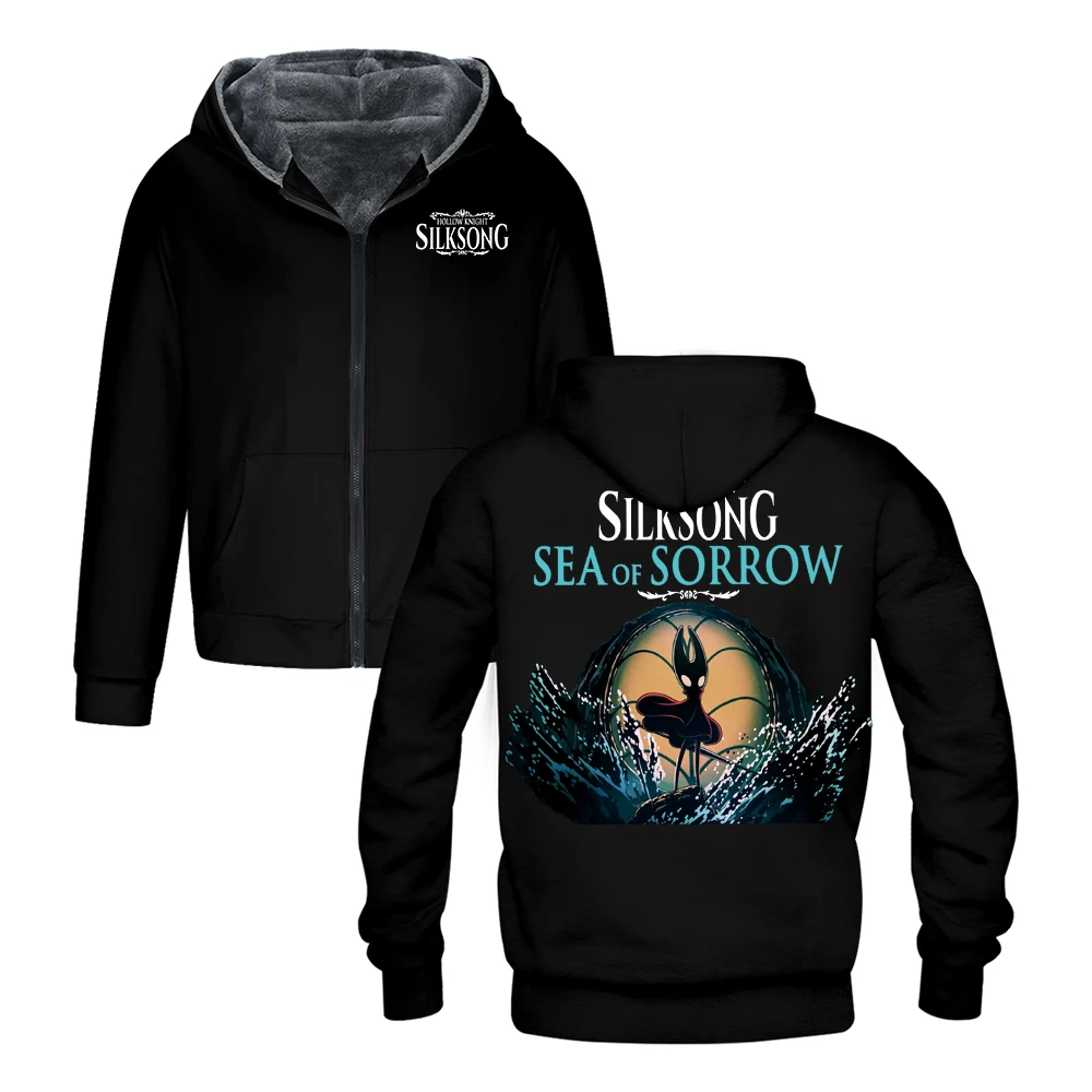 

Hollow Knight Silksong Sea of Sorrow Game Outerwear Coat Long Sleeve Hooded Jacket Parkas Women Men Zip Up Hoodies