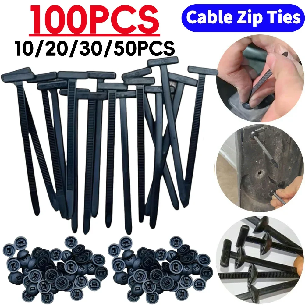 10-100 Uds. Hebilla Universal de nailon para bridas de cables, herramienta multiusos para bridas de plástico, bridas de nailon autoblocantes de alta resistencia para coche