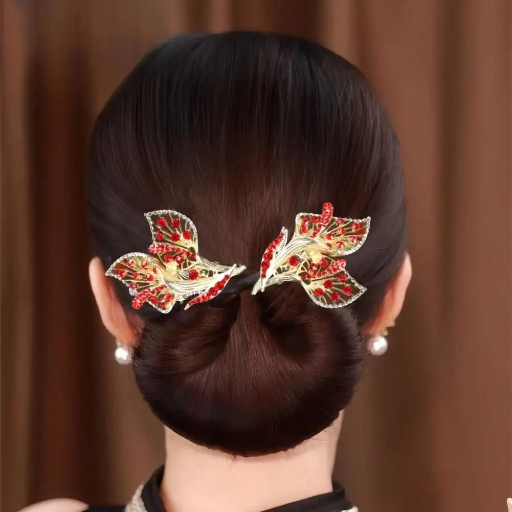 Rhinestone Flower Hair Clip Whale Tail Rhinestone Flower Hair Clip Lazy Hair Curler Deft Bun Maker Elegant Hair Clip For Women image 2