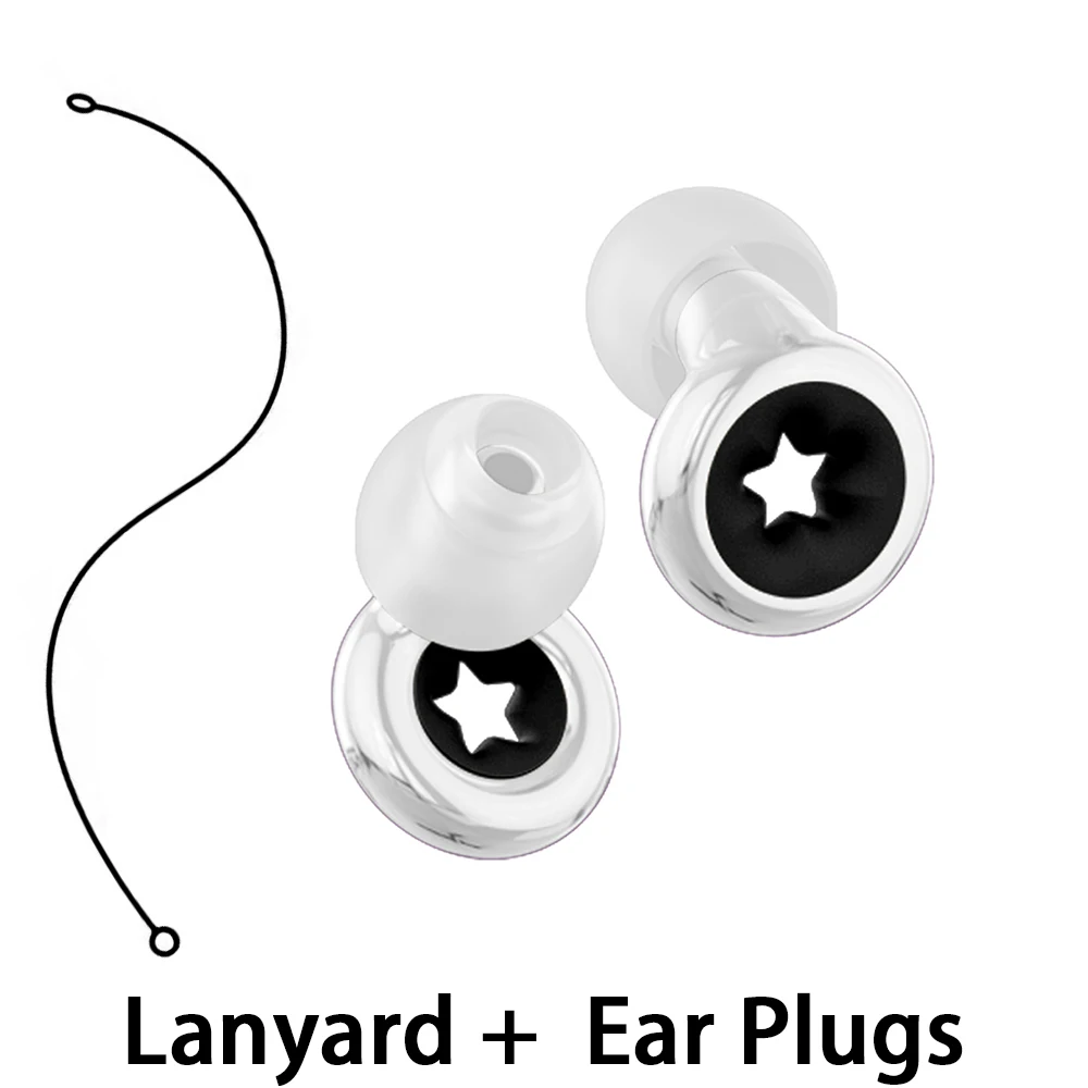Soft Silicone Earplugs with Lanyard for Daily Rest Noise Isolation Portable Silent Earplug Device with Comfortable Fit