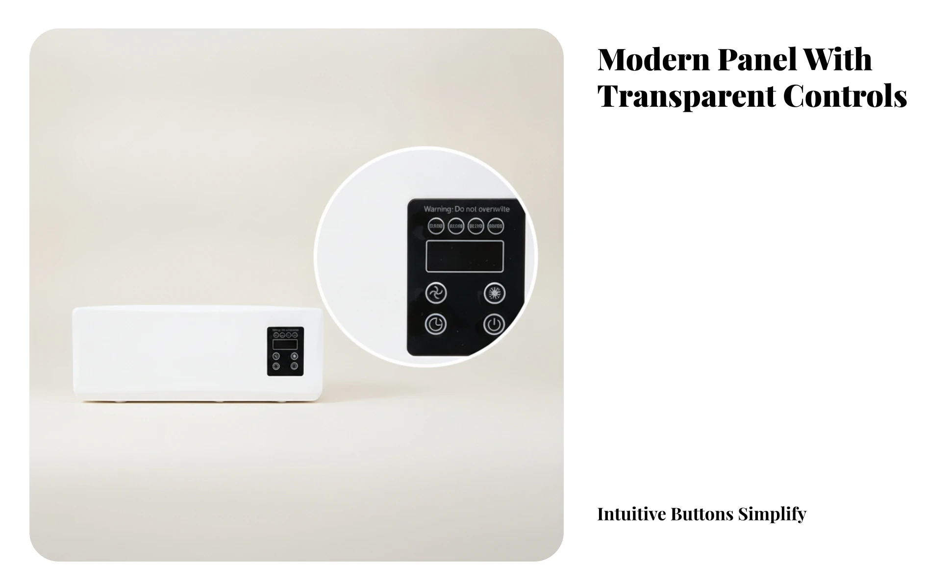 Wall-Mounted Electric Heater Rectangular Electric Wall Heater Home Heating White Housing Black Control Panel Wall-Mounted Electric Heater Rectangular Electric Wall Heater Home Heating White Housing Black Control Panel
