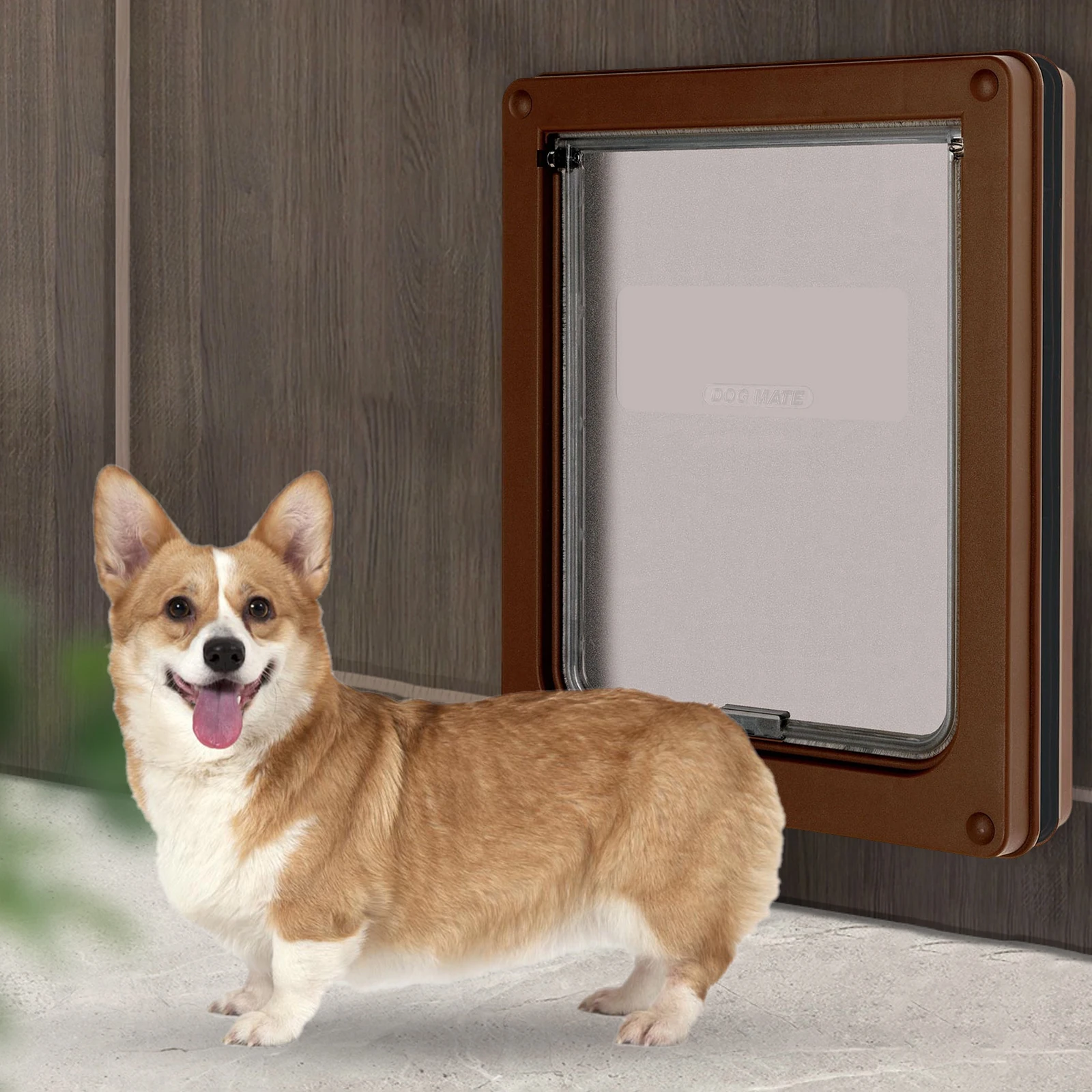 Dog Cat Flap Door Security Flap Door For Dog Cat Kitten Cat Puppy Safety Gate PVC Plastic Small Pet Supplies