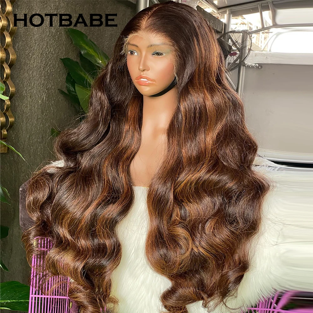 

450 Density Highlight Color Wig 360 HD Lace Glueless Wigs Human Hair For Women Body Wave 13x6 HD Lace Frontal Wigs Double Drawn