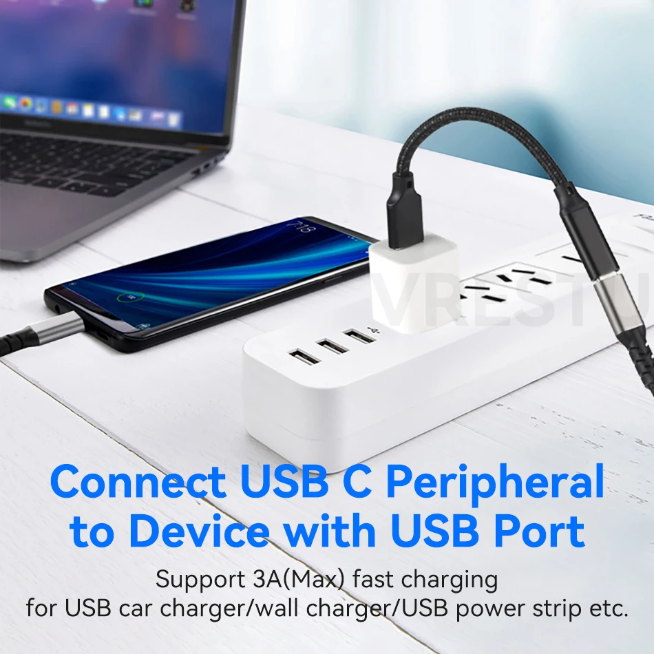 USB 3.2 to USB C OTG Adapter USB A Male to USB-C Converter for iPhone 14 Xiaomi Huawei Samsung 10Gbps Data USBC Female Connector