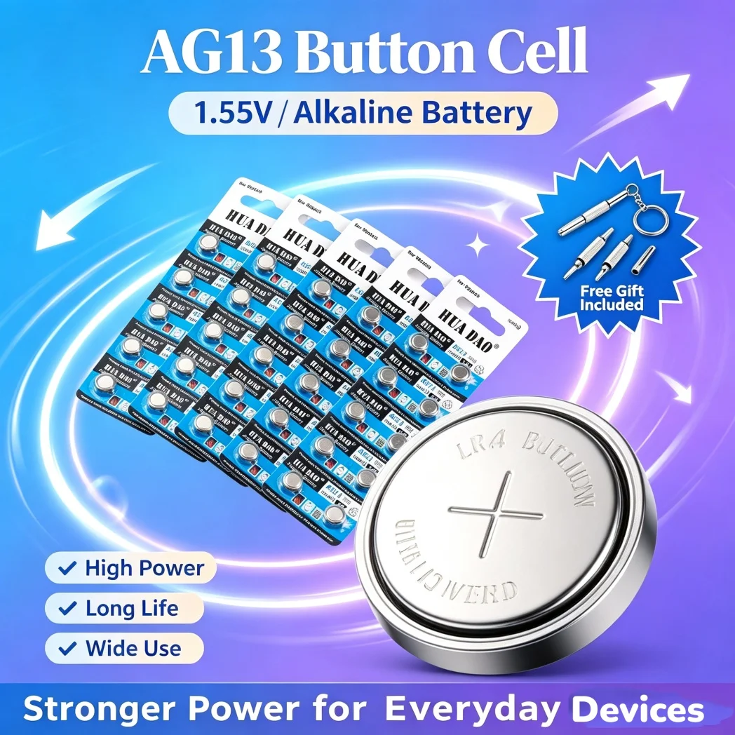 Top AG13 LR44 A76 Batteries 357 357A LR1154 SR1154 SR44 GP76 Button Cell for Watch Car Key Remote Control Toy Calculator