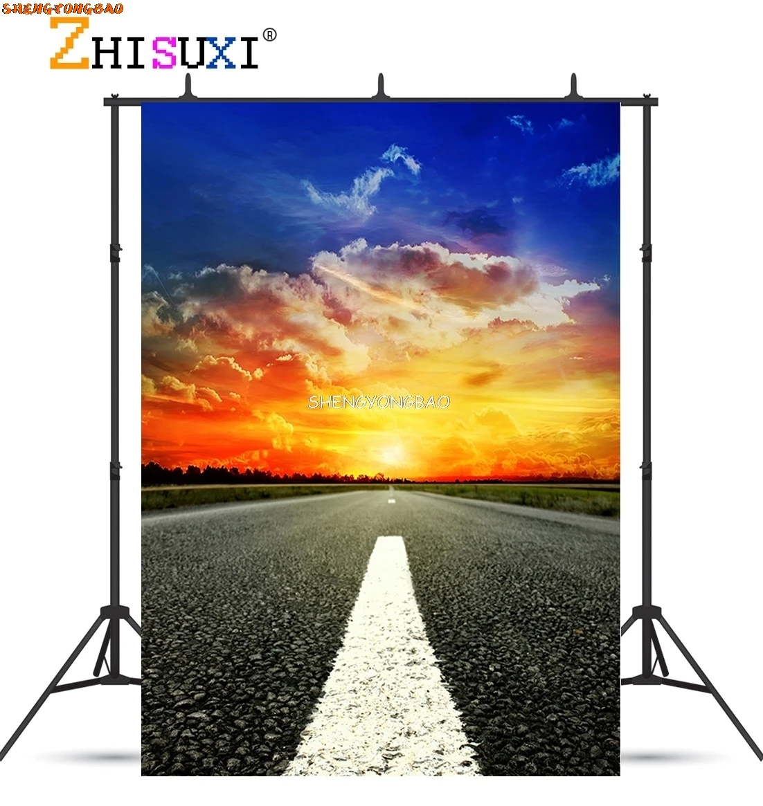 SHENGYONGBAO Route Paysage Naturel Photographie Fond Voyage Paysage Photo Décors Studio Props 2162 TKGL-01