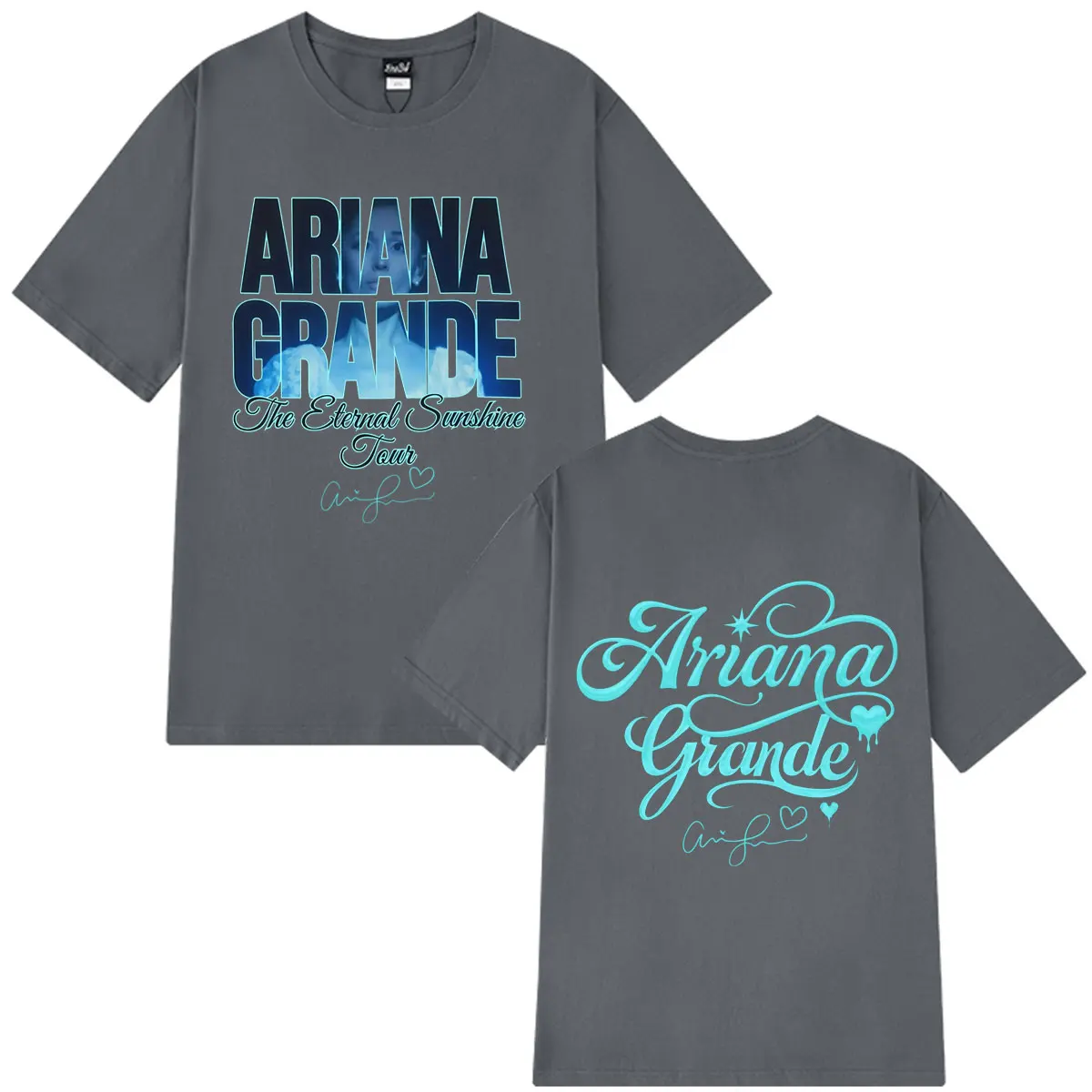 Customization Ariana Grande Eternal Sunshine Tour 2026 Print T Shirts Men Women Vintage T-shirt Short-sleeved Loose Casual Cotto
