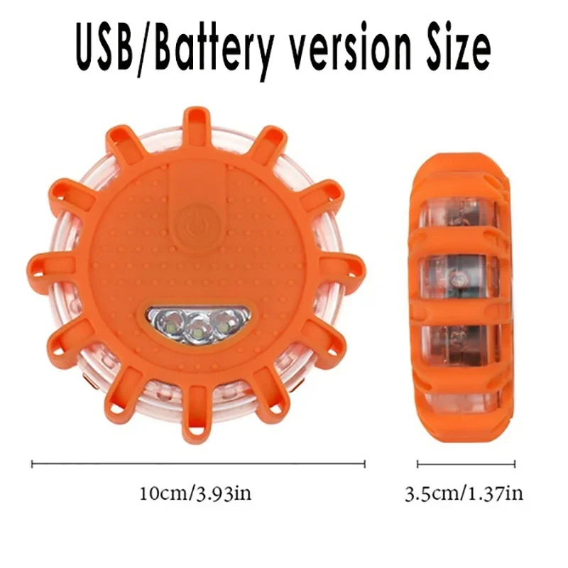 Luzes de emergência led, 9 modos de aviso de segurança, recarregável por usb, lâmpada flashing vermelha, para caminhões, veículos e carros