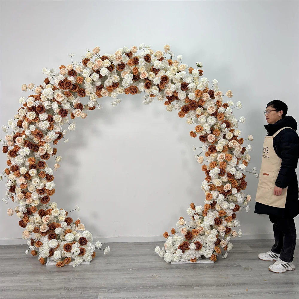 Luxury Silk Artificial Flower Arch Backdrop For Wedding Mother's Day & Back To School Events-Realistic Design