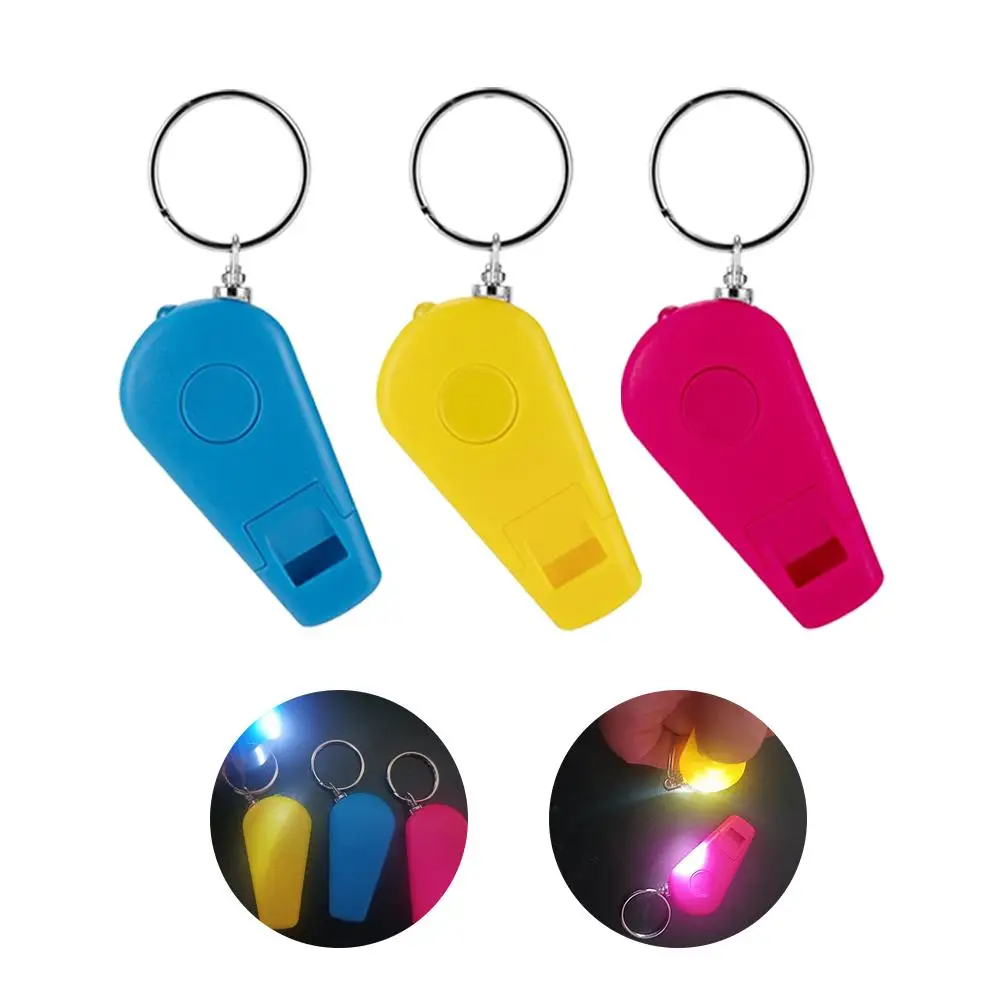 Whistle Keychain With LED Light lighting Flashlight Camping Hiking Travel Backpack Emergency Backup Stair Key Chain Lights