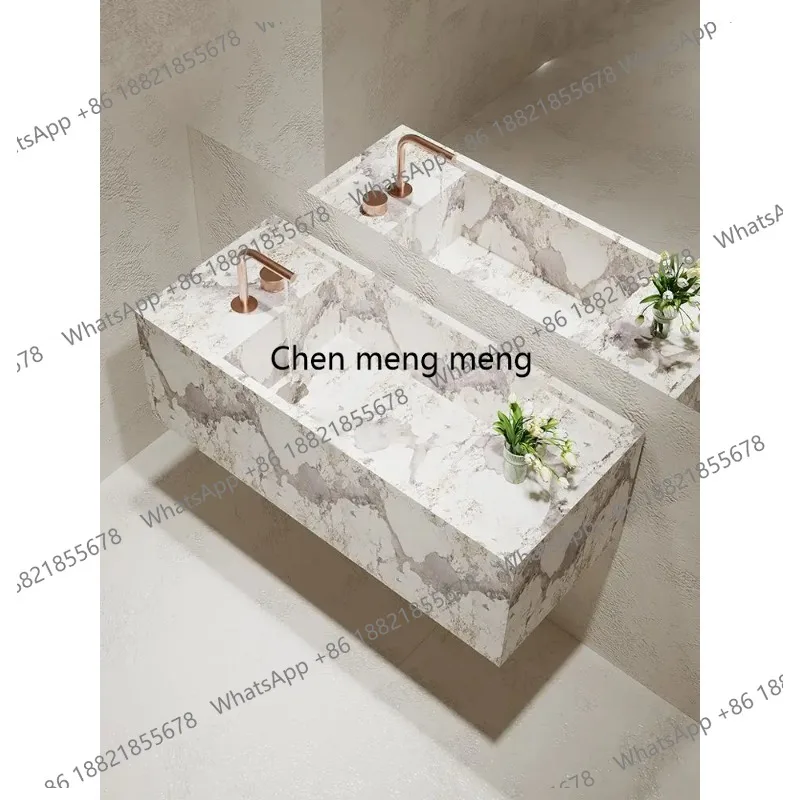 Luxury Marble Sink: Deep Integrated Undermount Basin, Narrow Rim Vanity/Bathroom Countertop Sink (Anti-Splash)
