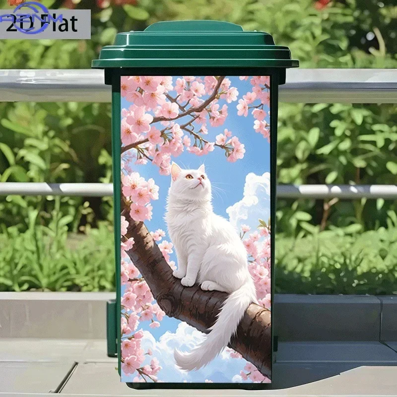 2D Print Pattern Bin Decal Creative Makeover Ornament for Indoor Outdoor Dustbin