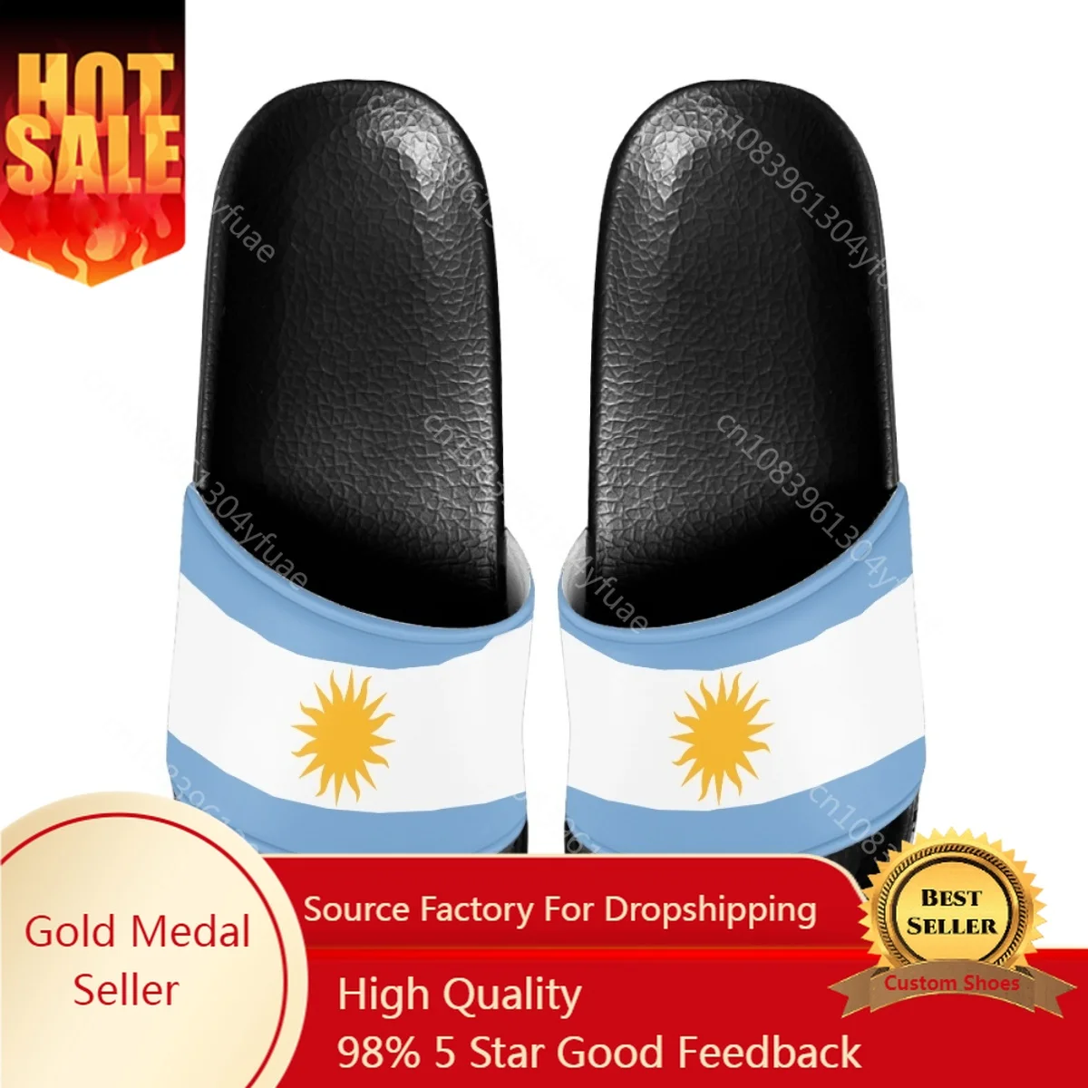 Belidome Summer Women Shoes Flag Of Argentina Design Casual Fashion Slippers For Ladies Non Slip Casual Beach Slides Shoes Woman