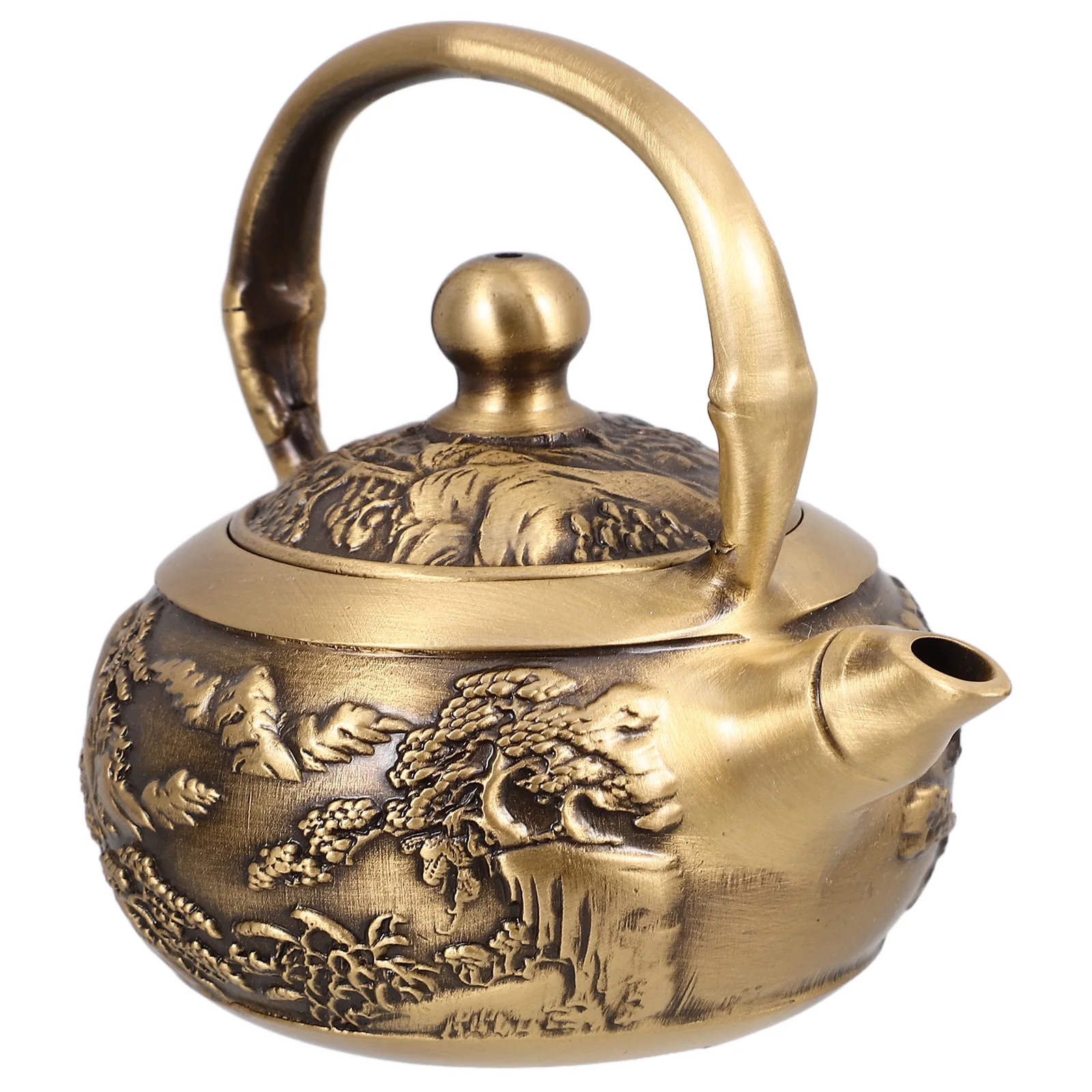 

Mini Copper Retro Kettle Ornament Handle Teapot Home Decoration Mini Teapot Decorative Display Kitchen Bar Supplies Classic
