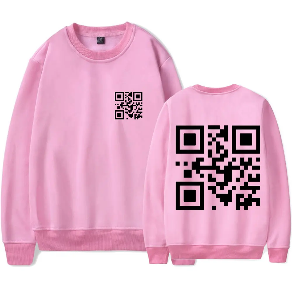 Custom QR Code sweater Custom Text and graphic sweater capless crewneck sweater funny pullovers sent content to me