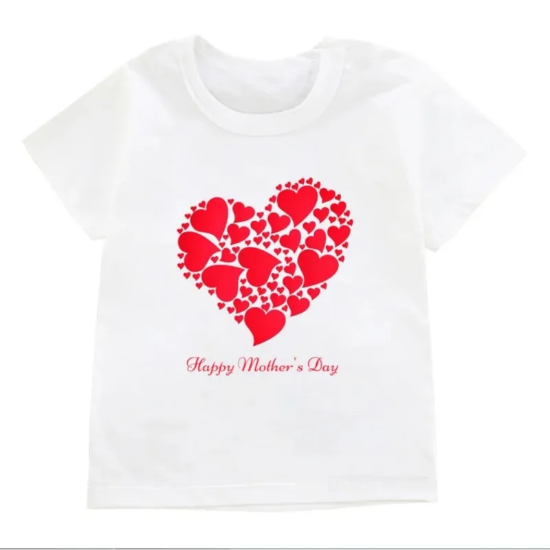 Lustiges Sommer-T-Shirt „Happy Mother’S Day“ für Mädchen, Jungen, Kinder, weiß, kurzärmelig, Tops, Kleidung