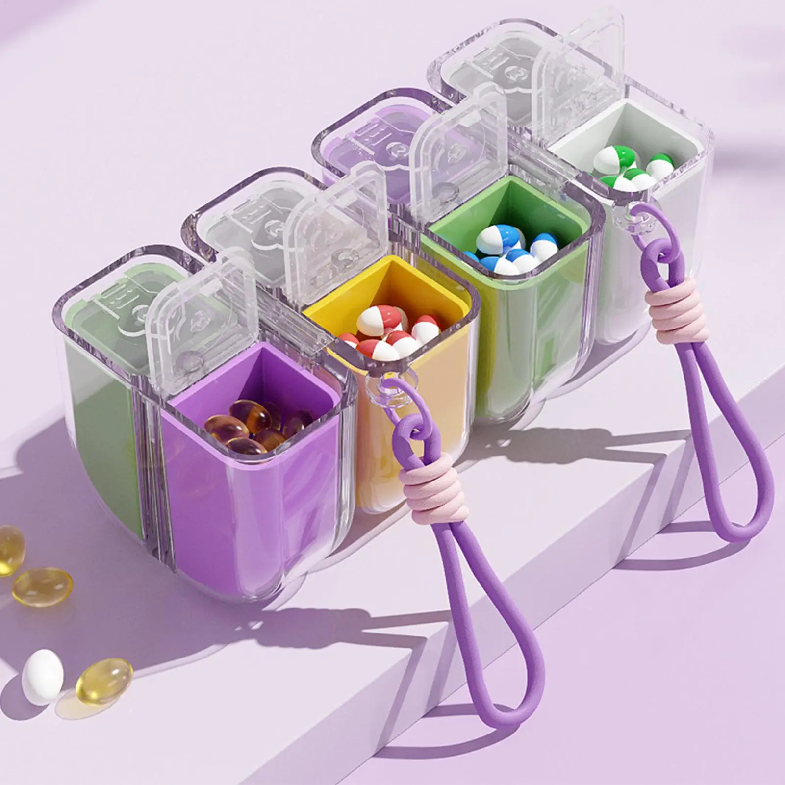 Reise-Pillenorganizer Magnetische Medizinbox Nahrungsergänzungsmittel-Organizer für Reisetaschen Outdoor Auto Wandern Camping