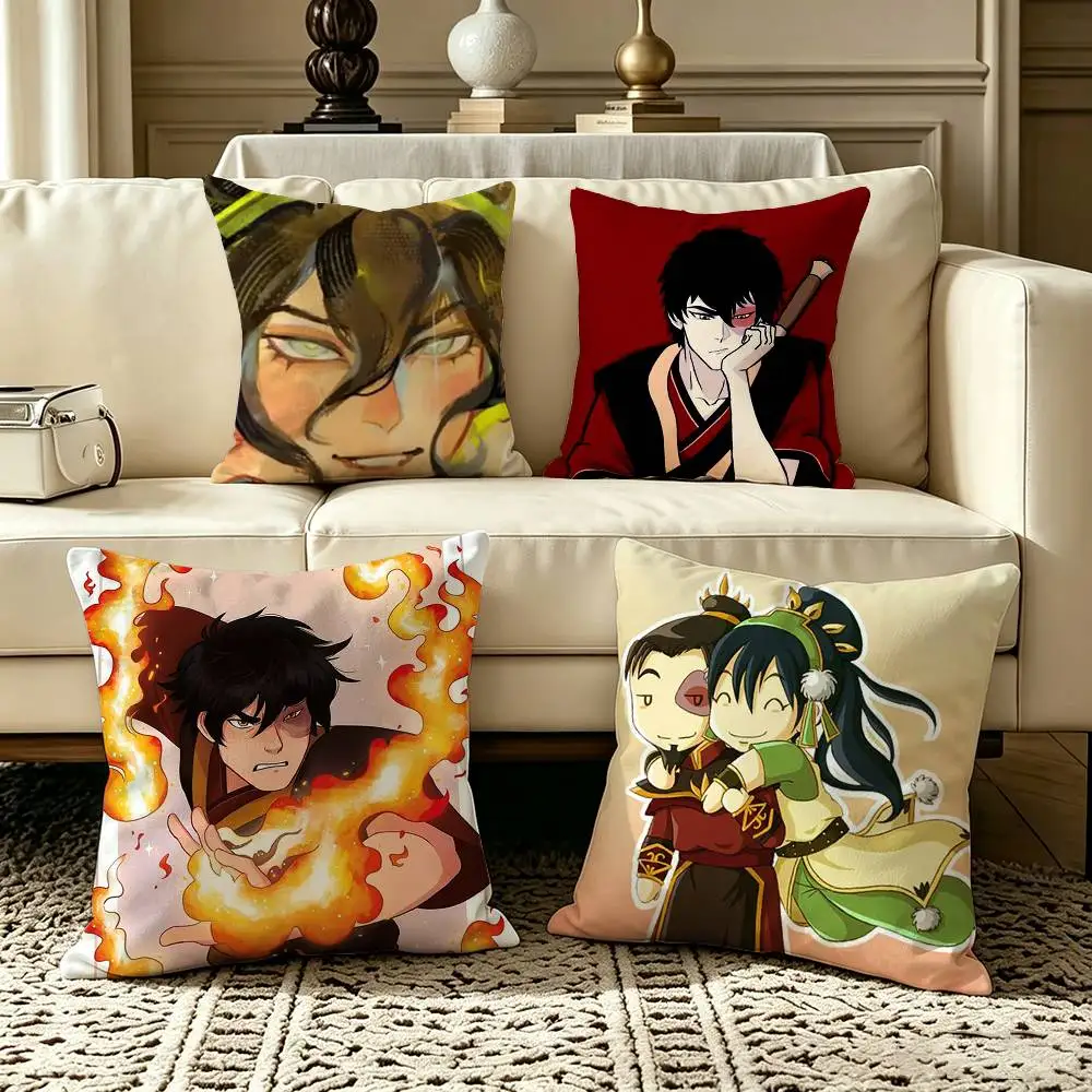 Arc of Growth Zuko and Toph Beifong  Square Double-Sided printed Pillow Case Bedroom Bedside Pillow Sofa Cushion Cover