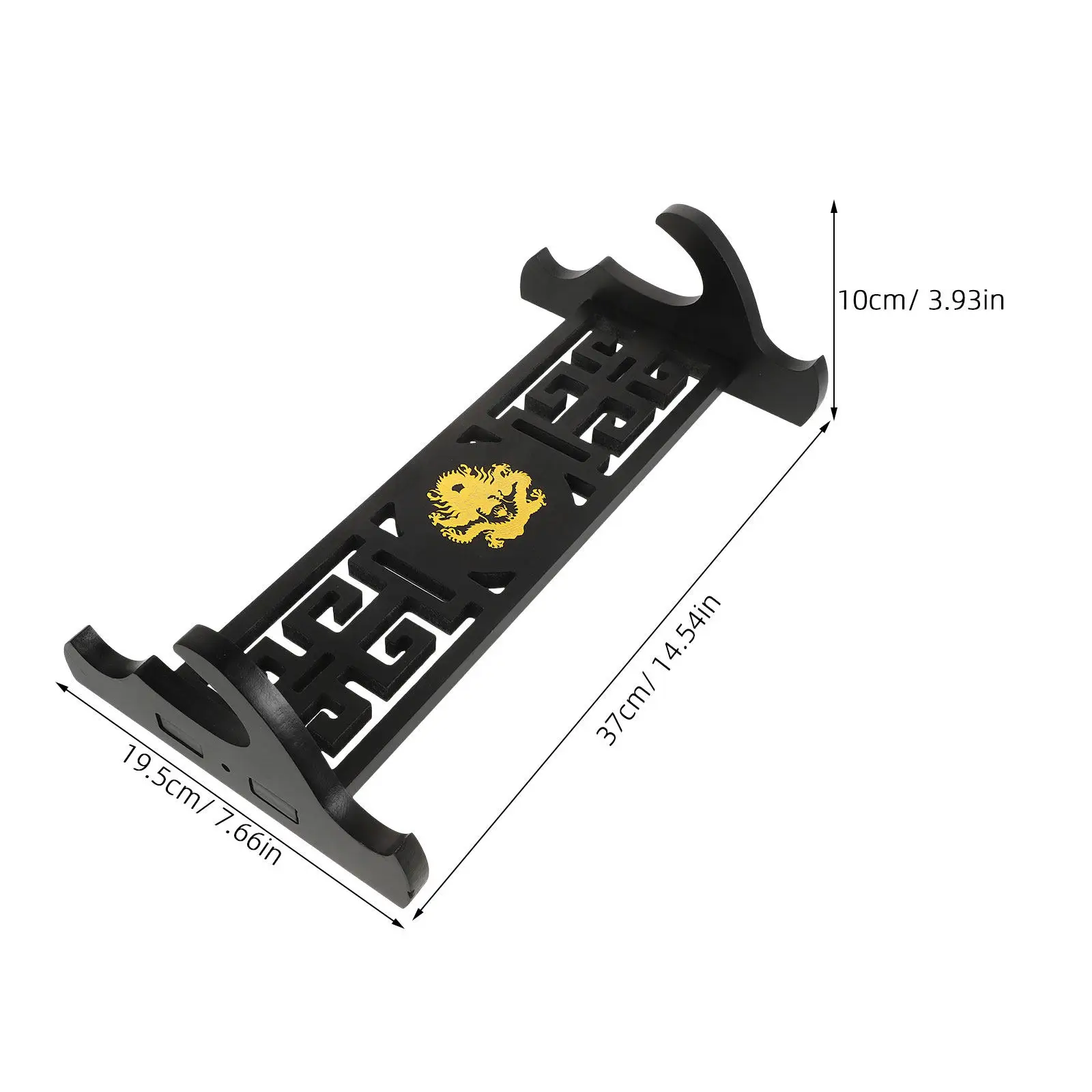 Wooden Rack Wall Mount Display Stand for Swords Decorative Carved Holder Ideal for Living Room Study Hallway Space