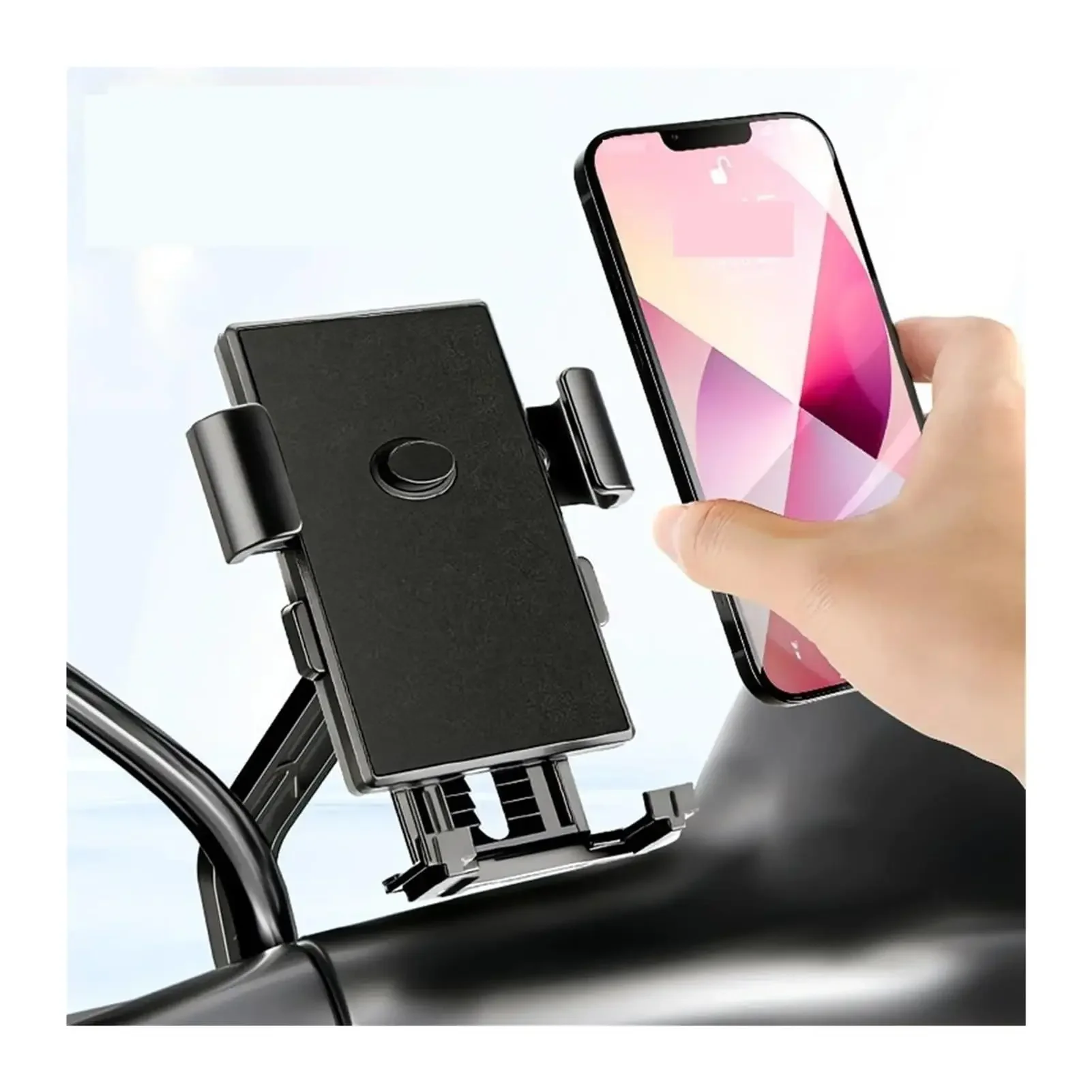 

Универсальный держатель для телефона на велосипеде 360° ° Держатель для велосипедного телефона View, крепление для подставки для мобильного телефона 4-6,5 дюймов, противоударные кронштейны для мотоцикла