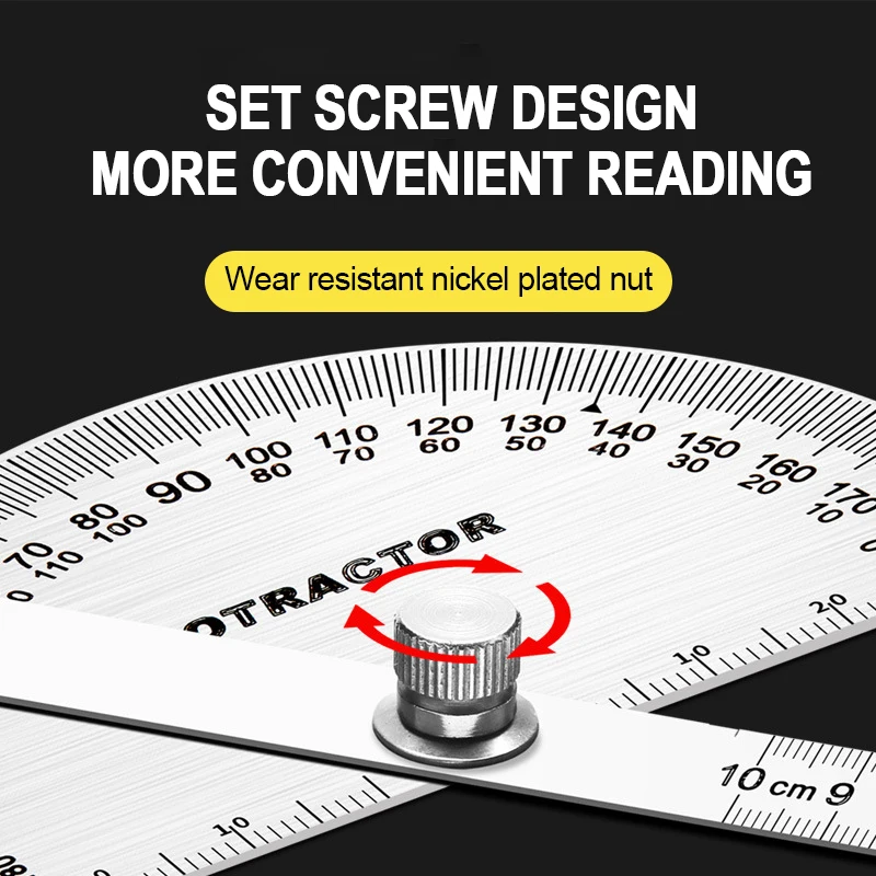 Regulowany kątomierz ze stali nierdzewnej 180 stopni miernik nachylenia Finder linijka miernicza metalu wysokiej precyzji goniometr do obróbki drewna