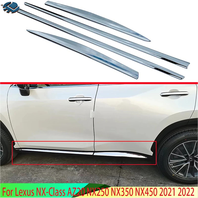 For Lexus NX-Class AZ20 NX250 NX350 NX450 2021 2022 Car Accessories Stainless Steel Side Door Body Molding Moulding Trim